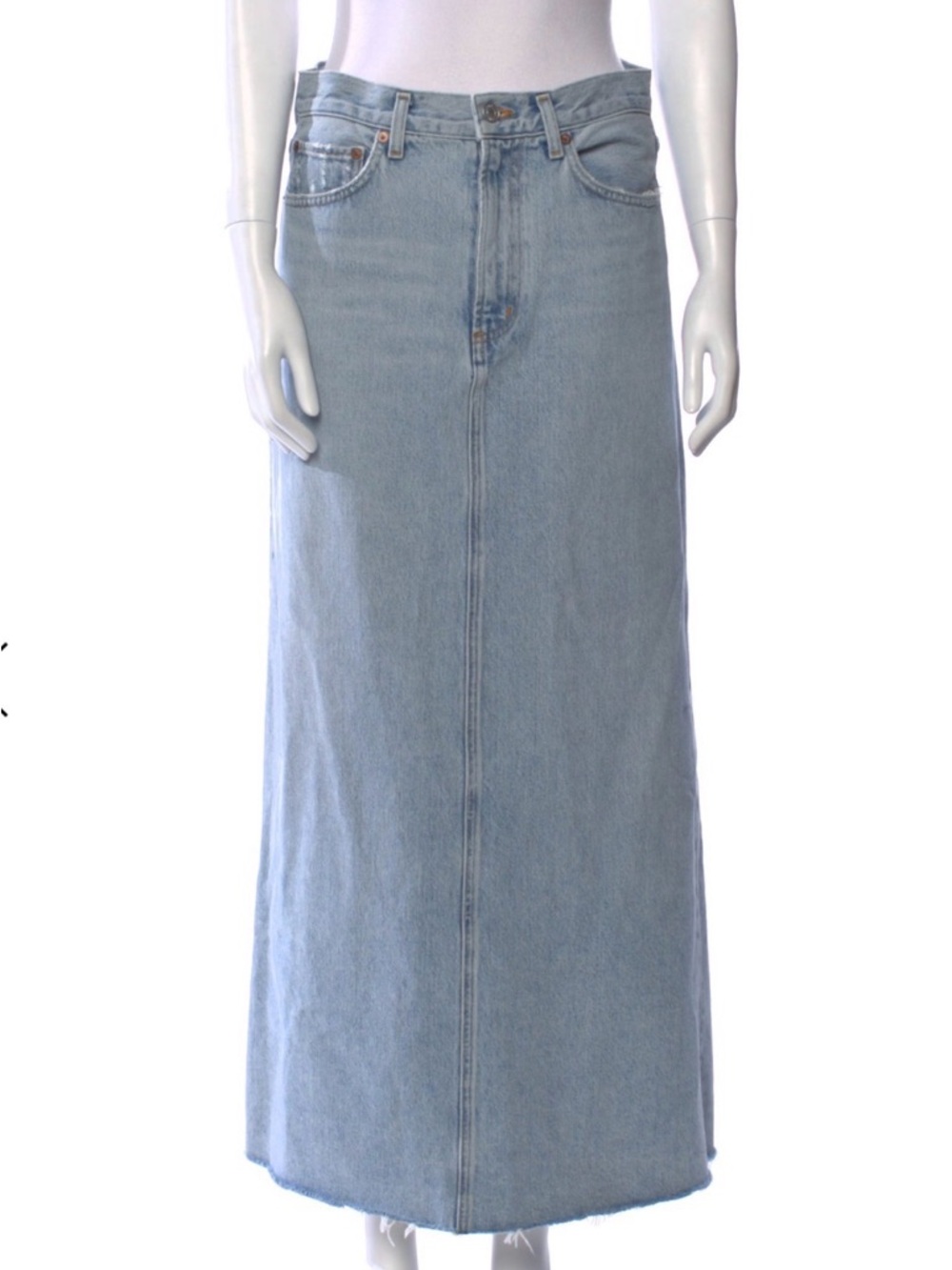 Agolde Light Blue Denim Maxi Skirt
